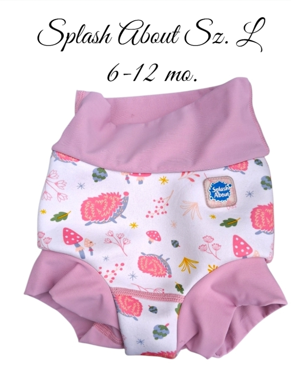 Splash About Pink Floral Swim Diaper Cover - Size L (6-12 mo)